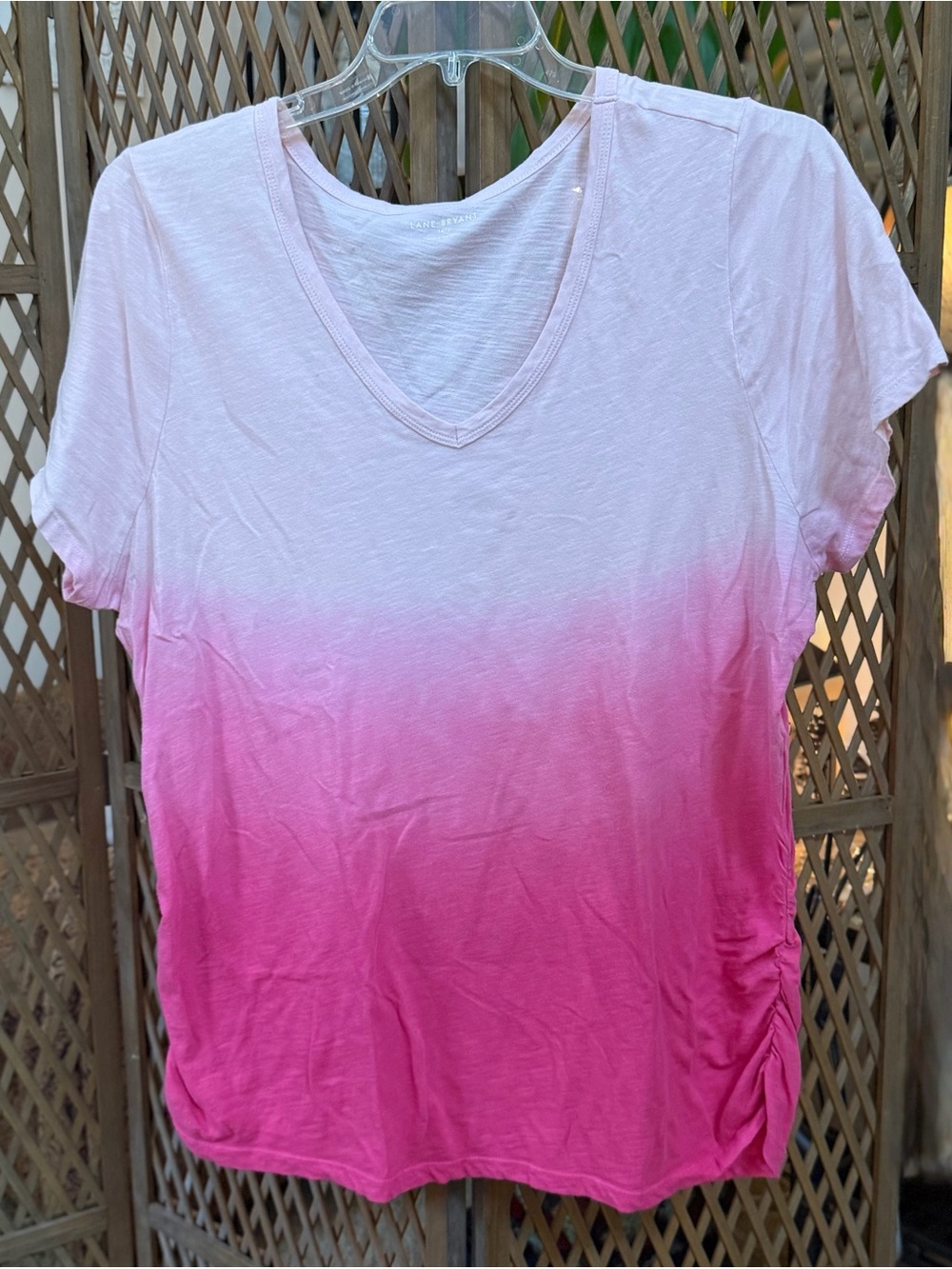 Lane Bryant -Women’s V-Neck Ombre Pink Tee